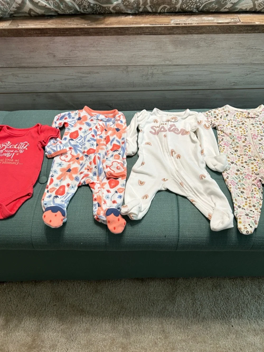 4 newborn 1 piece sleepers - Picture 1 of 5